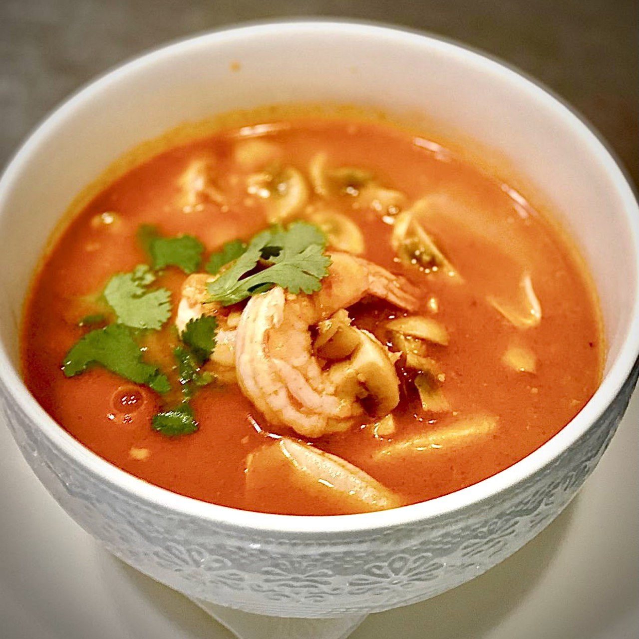 Soup sharp Tom-Yam with seafood