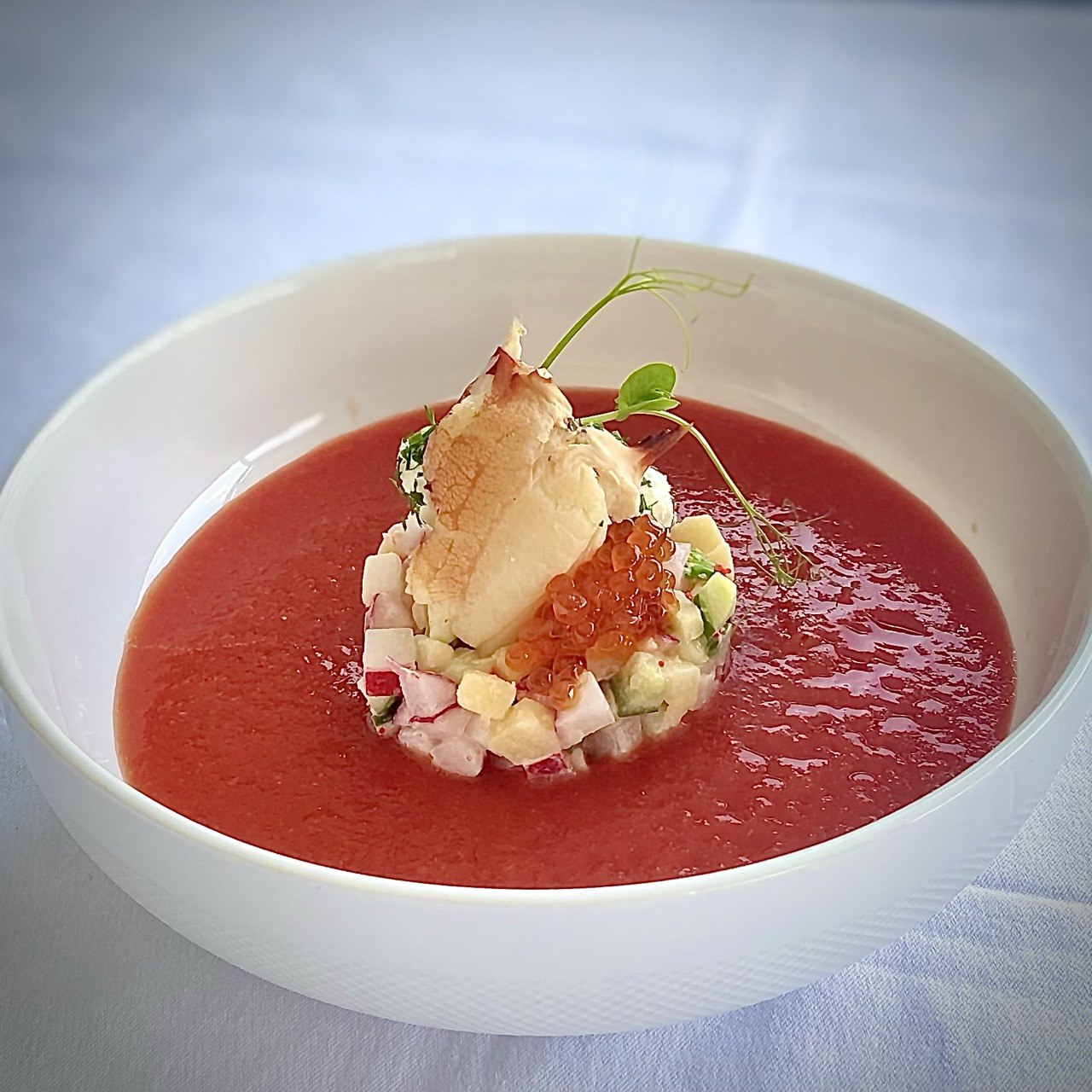 Gazpacho with crab